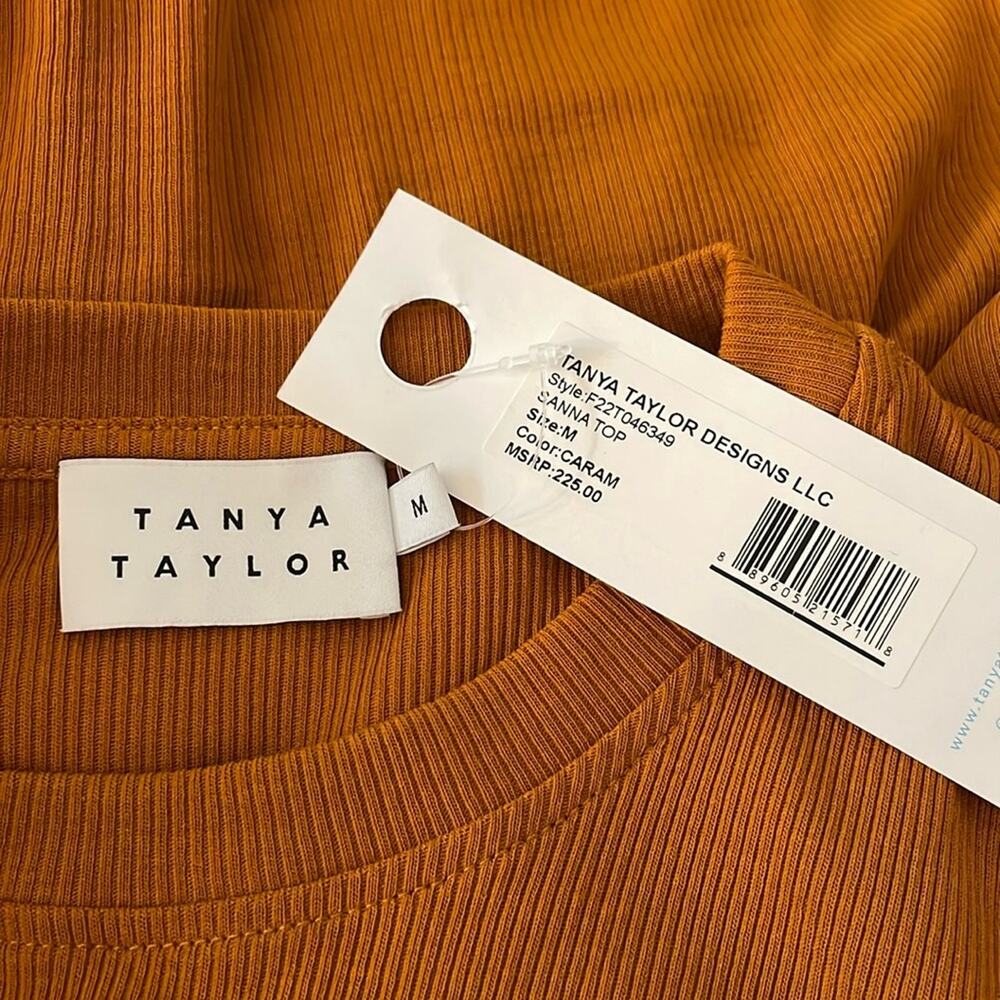TANYA TAYLOR Sanna Top Caramel Orange Tan Shoulder Cutouts Wraparound Band NEW - Picture 13 of 16